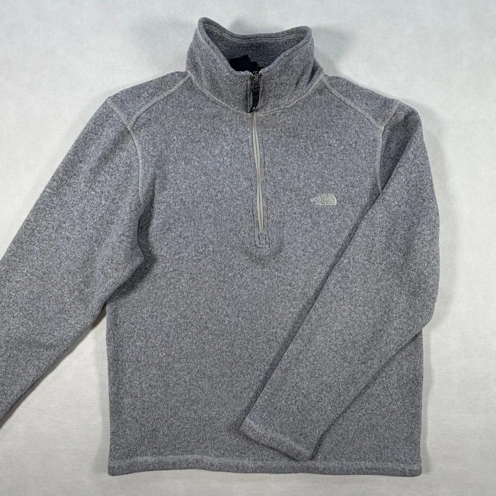 The North‎ Face Mens Small Gordon Lyons 1/4 Zip Fleece Pullover Heather Gray